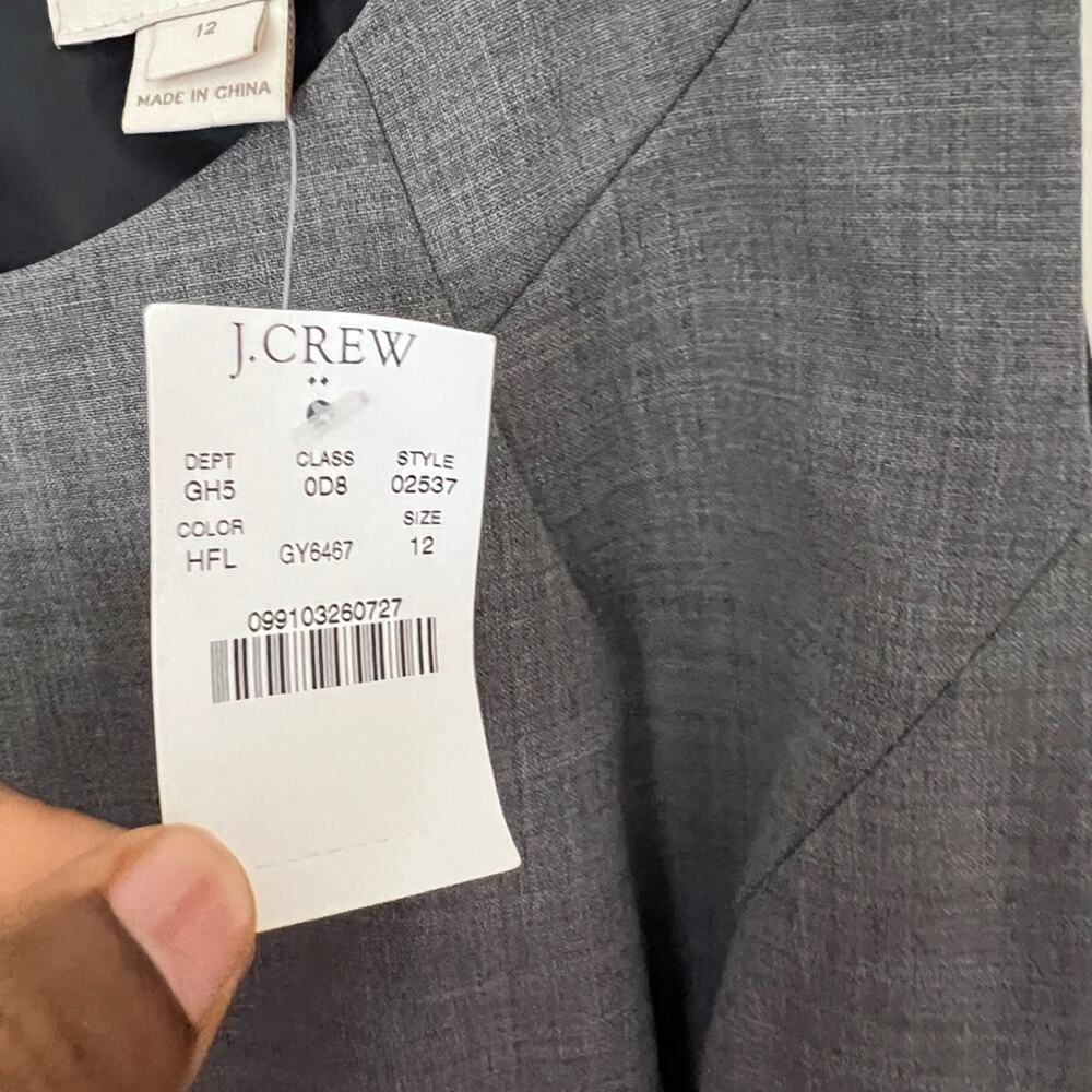 J.Crew Factory gray tailored shift dress in lightweight wool - size 12 - Picture 5 of 6